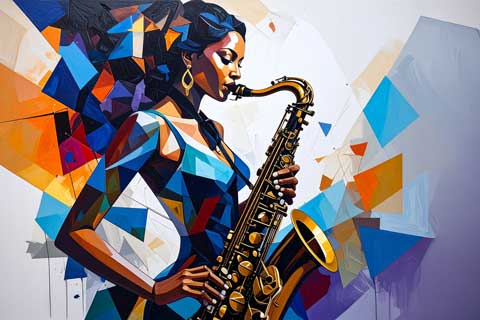 K&uuml;nstliche Saxophonistin